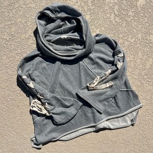Grey ET cowlneck hoodie